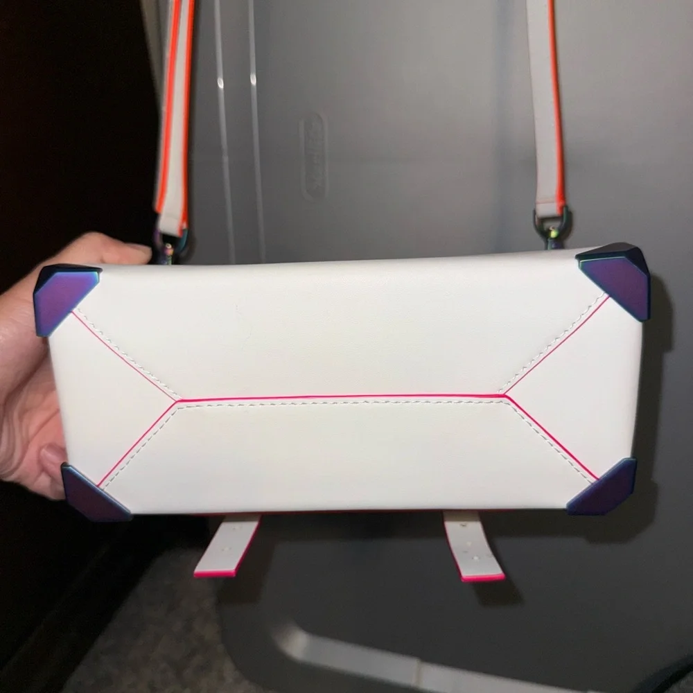 Michael Kors White Crossbody Handbag with Neon Accents - Picture 5 of 9